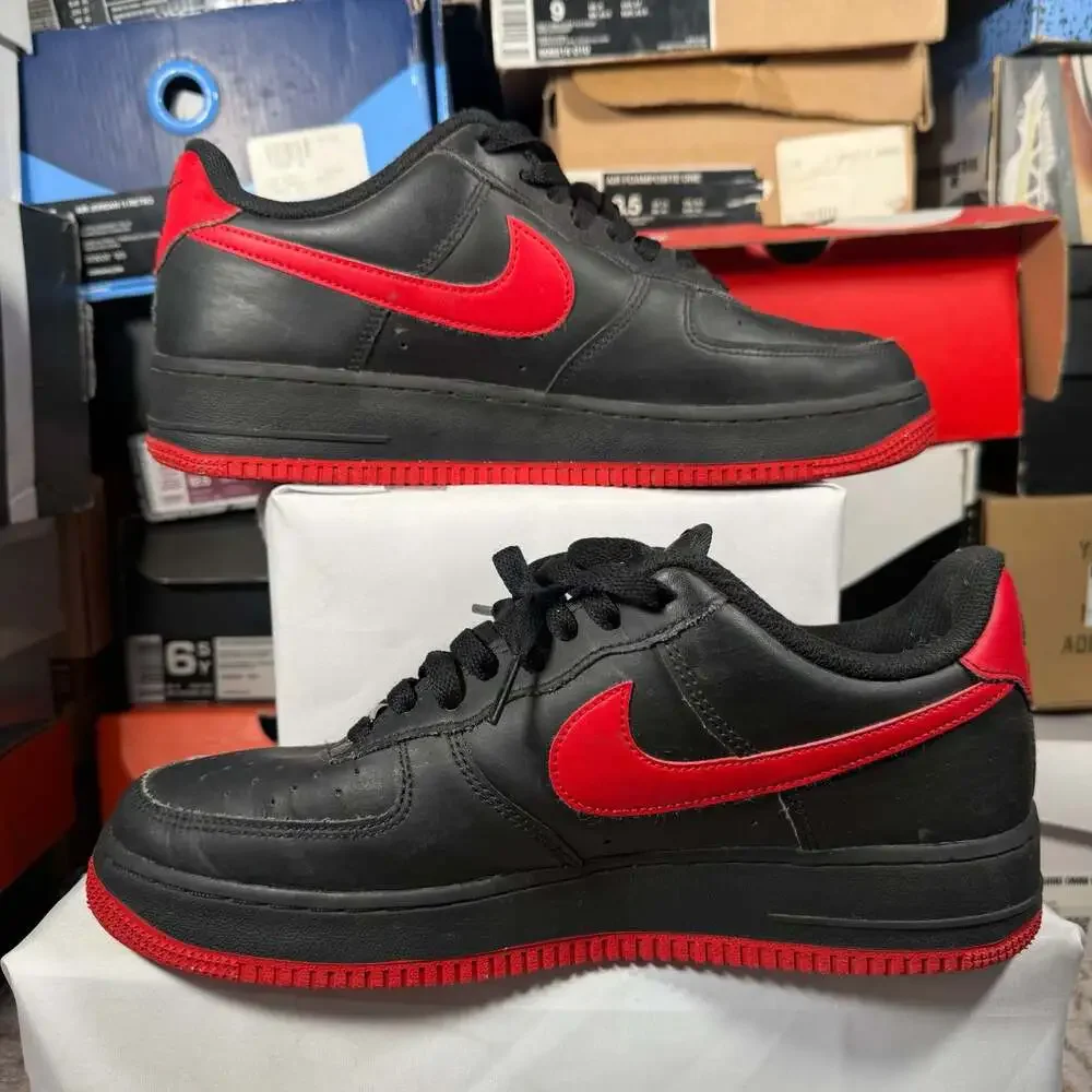 Nike Air Force 1 Low '07 LV8 Vamps FJ4146-002 Black Red Sneakers